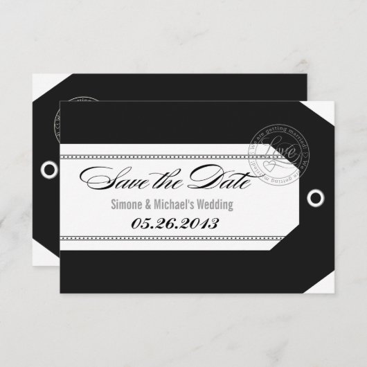 Save The Date Balise de bagage Enregistrer les Dates classique n (Devant / Derrière)