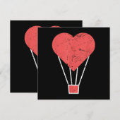 Save The Date Ballons à air chaud de coeur mignon (Devant / Derrière)