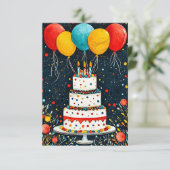 Save The Date Ballons d'anniversaire colorés (Debout devant)