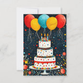 Save The Date Ballons d'anniversaire colorés (Dos)