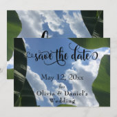 Save The Date Banana Leaf encadré Sky Tropical Enregistrer la da (Devant / Derrière)