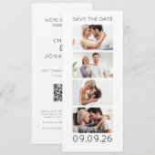 Save The Date Bande de 4 photos Code QR Photobooth Mariage (Devant / Derrière)