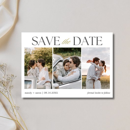Save The Date Bande de photos de mariage élégante