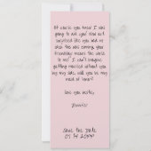 Save The Date Bande de photos Signet rose La servante d'honneur (Dos)