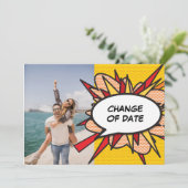 Save The Date Bande dessinée de changement de date reportée (Debout devant)