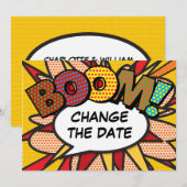 Save The Date Bande dessinée moderne pour changer la date de l'é (Devant / Derrière)