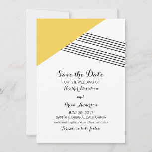 Save The Date Bande géométrique jaune Enregistrer l'Invitation d