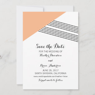 Save The Date Bande géométrique orange Enregistrer l'Invitation 