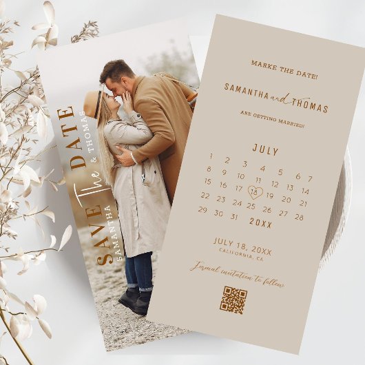 Save The Date Bande Photo Code QR Mariage Enregistrer La Date