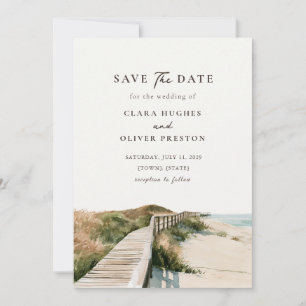 Save The Date Banks extérieurs Mariage de bord de mer aux oats d