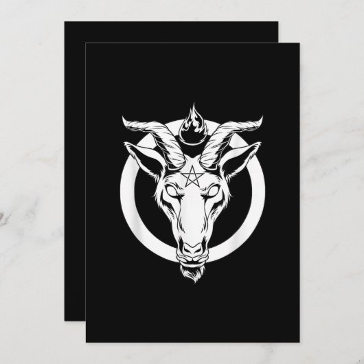 Save The Date Baphomet de chèvre foncée, Satanique Lucifer Beelz (Devant / Derrière)