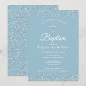 Save The Date Baptême Confettis en forme de coeurs (Devant / Derrière)