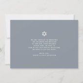 Save The Date Bar Mitzvah Gras Moderne Gris Talit Argent Script (Dos)