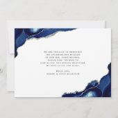 Save The Date Bar Mitzvah Moderne Agate Bleue Aquarelle Script (Dos)