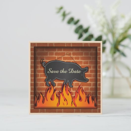 Save The Date Barbecue en plein air, cochon grillé ! (Debout devant)