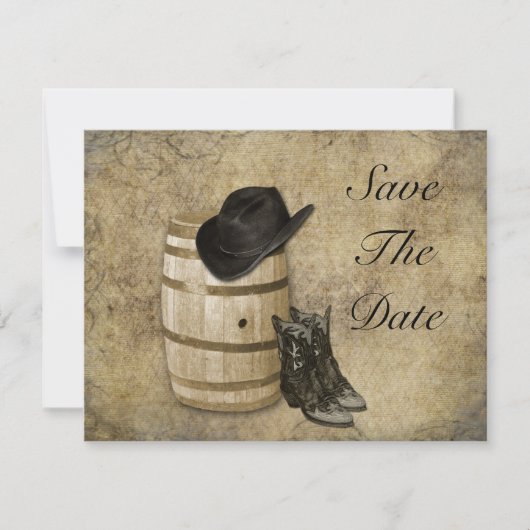 Save The Date Baril et Bottes Enregistrer la date (Devant)