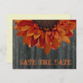 Save The Date Barnwood & Sunflower Mariage de automne Enregistre (Devant / Derrière)