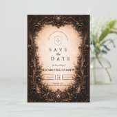 Save The Date Baroque Gothic Frame Wedding (Debout devant)