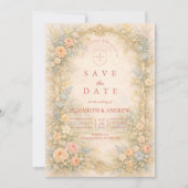Save The Date Baroque Rose Garden Wedding (Devant)