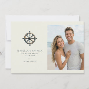 Save The Date Barre à roue de navire bleu marine