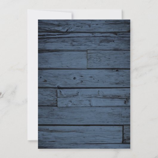 Save The Date Barre Rustique Marine Bleu Bois Chaîne Lumière & D (Dos)