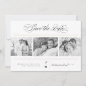 Save The Date Bars Classiques Monogramme Moderne 3 Mariage Multi (Devant)