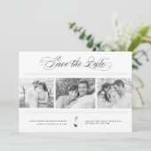 Save The Date Bars Classiques Monogramme Moderne 3 Mariage Multi (Debout devant)