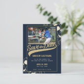 Save The Date Baseball Bar Mitzvah Enregistrer la date (Debout devant)