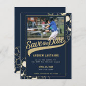 Save The Date Baseball Bar Mitzvah Enregistrer la date (Devant / Derrière)