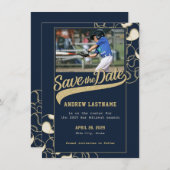 Save The Date Baseball Bar Mitzvah Enregistrer la date (Devant / Derrière)