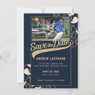 Save The Date Baseball Bar Mitzvah Enregistrer la date