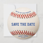 Save The Date Baseball Le Mariage photo parfait attraper (Devant)