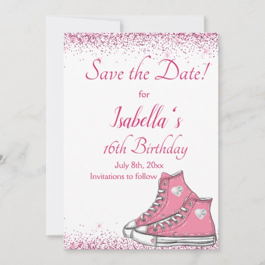 Save The Date Basket Anniversaire, Parties scintillant douce 16 (Devant)