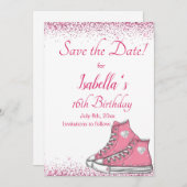 Save The Date Basket Anniversaire, Parties scintillant douce 16 (Devant / Derrière)