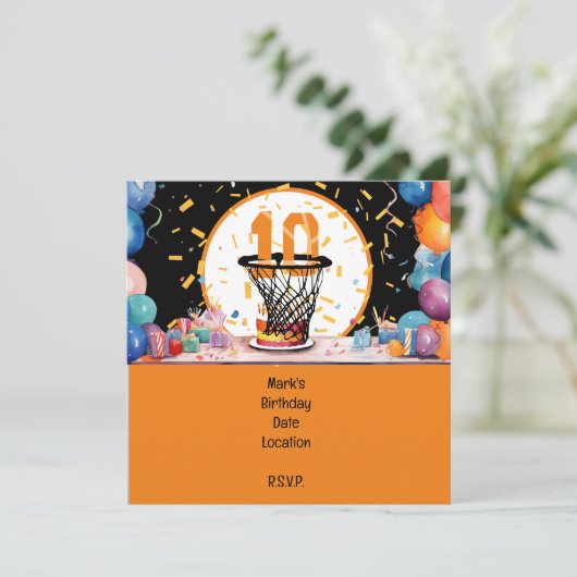 Save The Date Basketball 10e anniversaire avec numéro dans mini (Debout devant)