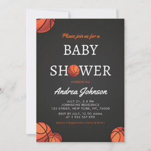 Save The Date Basketball Balls Sports Thème Baby shower sportif
