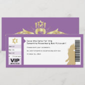 Save The Date Bat mitzvah de billet de concert Enregistrer la da (Devant / Derrière)