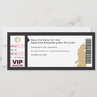 Save The Date Bat mitzvah de billet de concert Enregistrer la da