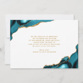 Save The Date Bat mitzvah Turquoise Agate Ombre Gold Script chic (Dos)