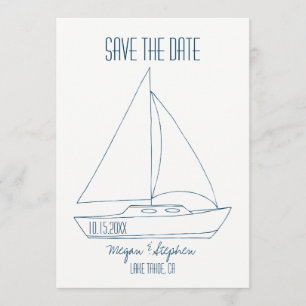 Save The Date Bateau à voile de mariage - Sauvegarder la date