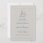Save The Date Bateau de navigation côtière ivoire mariage formel (Devant)