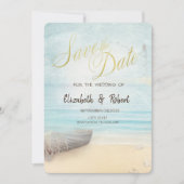 Save The Date Bateau de sable de plage Phare Enregistrer la date (Devant)