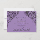 Save The Date Batte victorienne jusqu'à la mort Mariage noir et  (Devant)