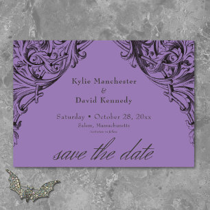 Save The Date Batte victorienne jusqu'à la mort Mariage noir et 