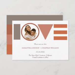 Save The Date Bauhaus Love Striped Photo Wedding Enregistrer la 