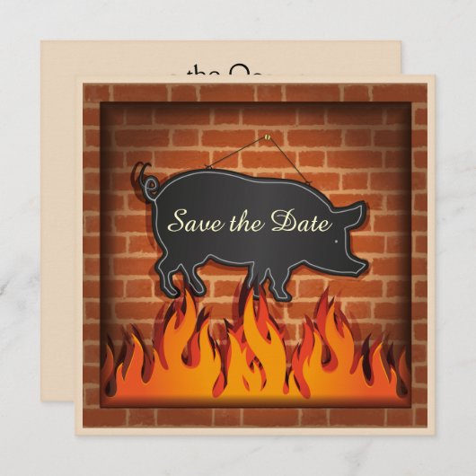 Save The Date BBQ Cookout Pig Pickin' ! (Devant / Derrière)