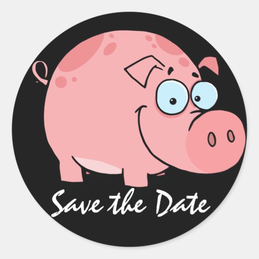 Save the Date - BBQ - Feest - SRF Ronde Sticker (Voorkant)