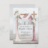 Save The Date Beach Arbor Éclairages À Chaînes Enregistrer La Da (Devant / Derrière)