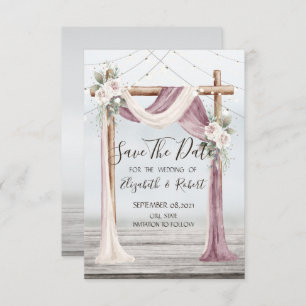 Save The Date Beach Arbor Éclairages À Chaînes Enregistrer La Da