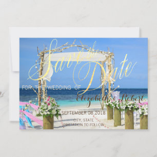 Save The Date Beach Arbor Mariage Floral Économisez La Date